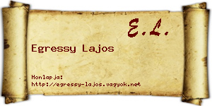 Egressy Lajos névjegykártya