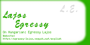 lajos egressy business card